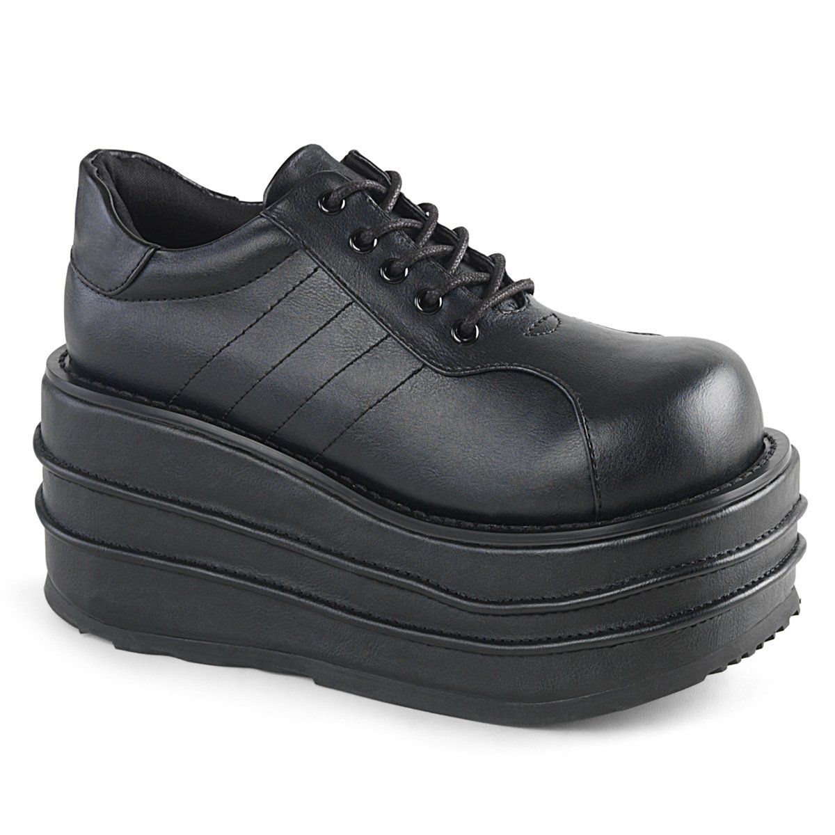 TEMPO-08 Black Vegan Leather Shoe Demonia