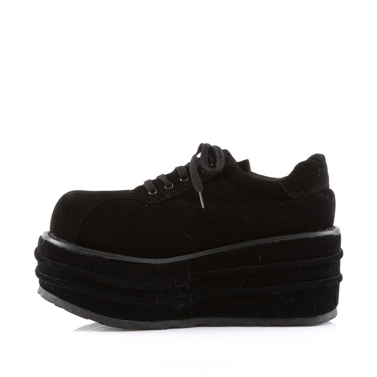 TEMPO-08 Black Vegan Suede Shoe Demonia