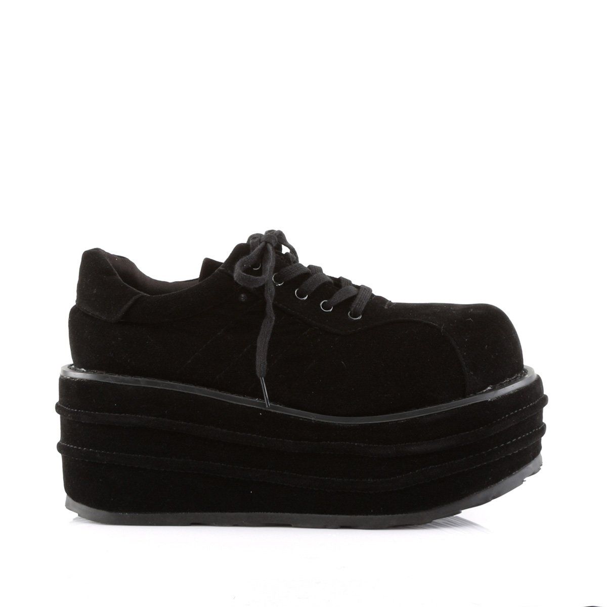 TEMPO-08 Black Vegan Suede Shoe Demonia