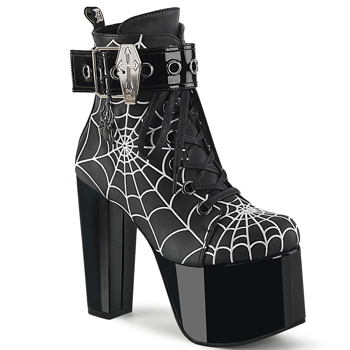 TORMENT-51 Black Vegan Leather Ankle Boot Demonia