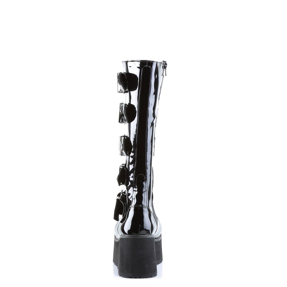 TRASHVILLE-518 Black Vegan Leather Knee Boot Demonia