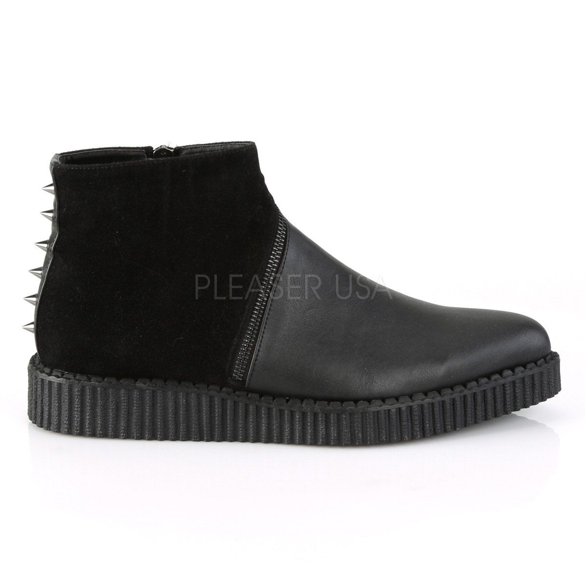V-CREEPER-750 Black Vegan Leather-Microfiber Ankle Boot Demonia