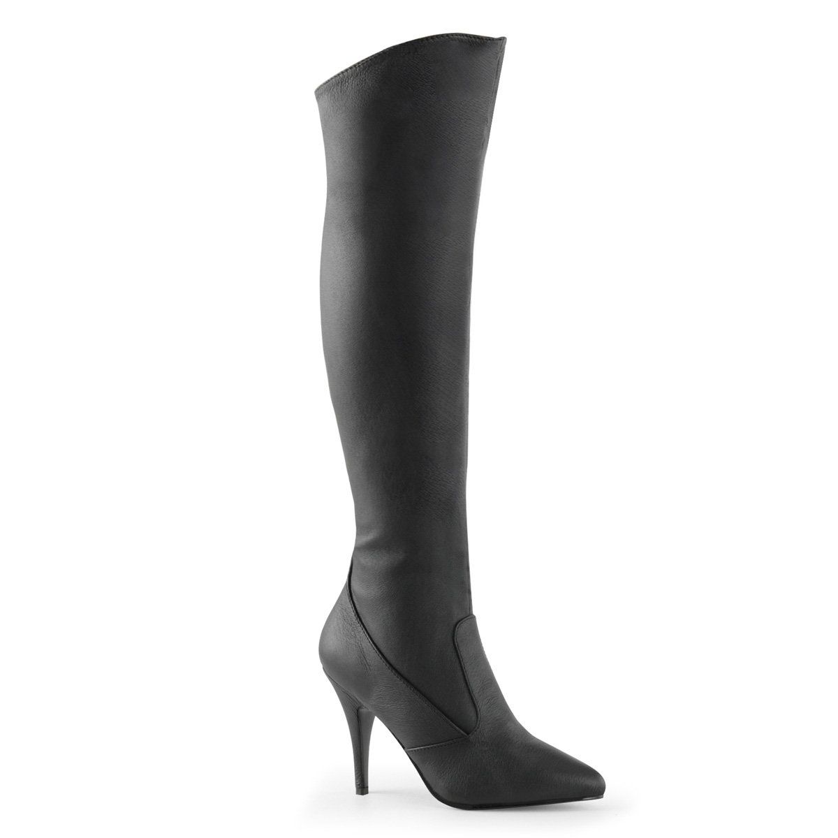 VANITY-2013 Black Leather Knee Boot Pleaser