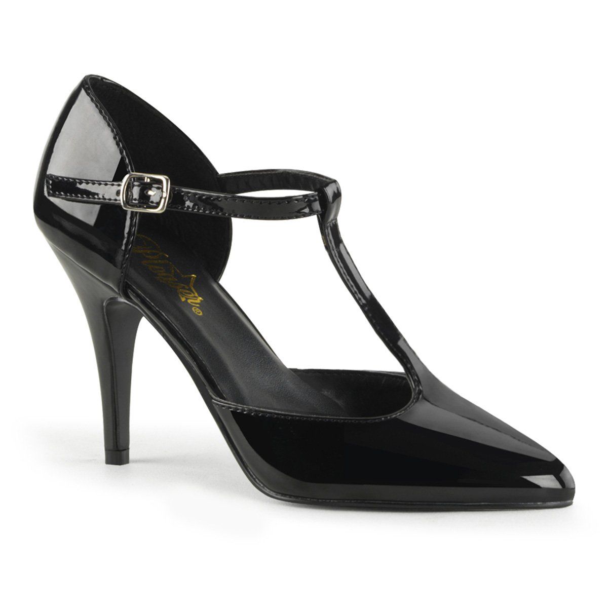 VANITY-415 Black Patent Pump Pleaser