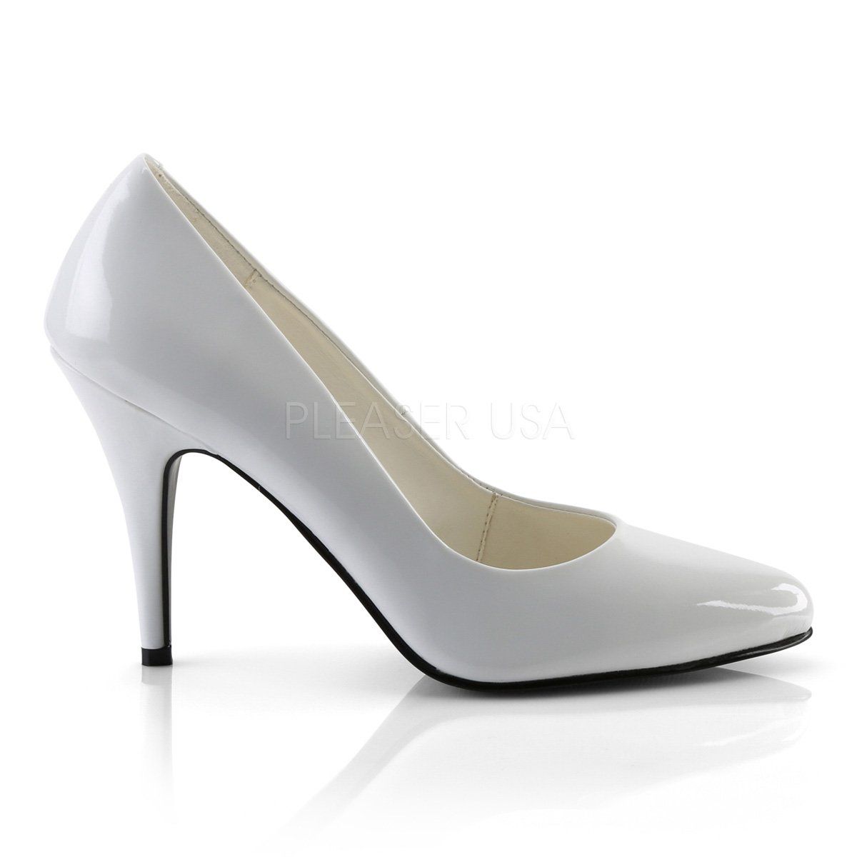 VANITY-420 White Patent Pump Pleaser