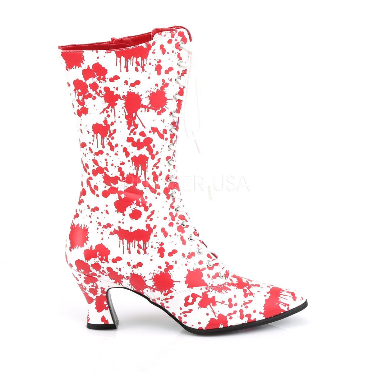 VICTORIAN-120BL White-Red Patent Funtasma