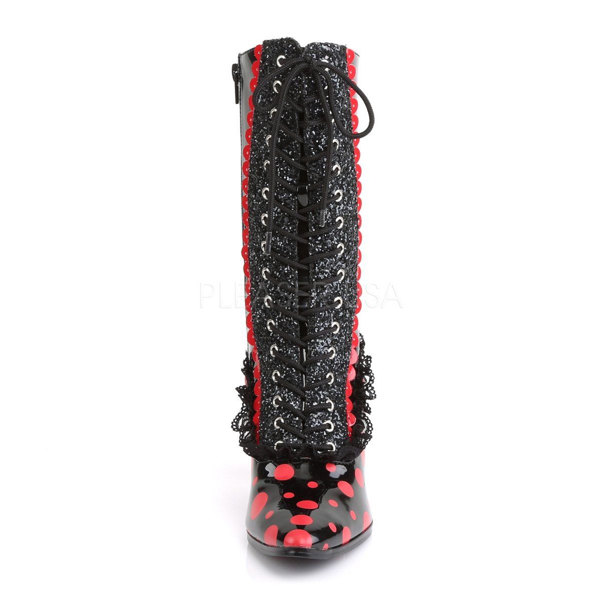 VICTORIAN-122 Black-Red Patent Funtasma