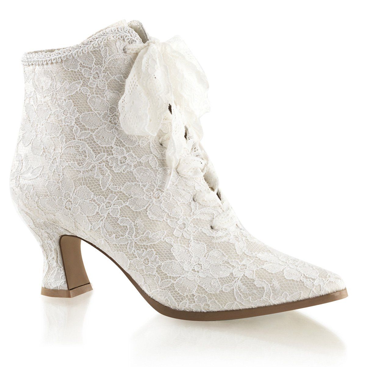 VICTORIAN-30 Ivory Satin-Lace Fabulicious