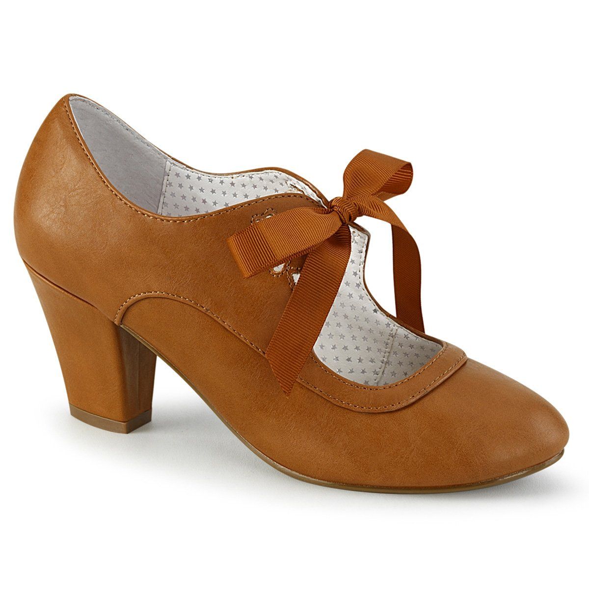 WIGGLE-32 Caramel Faux Leather Pin Up Couture