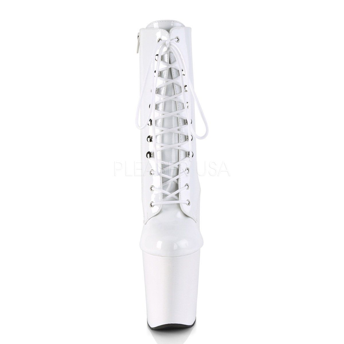 XTREME-1020 White Patent/White Ankle Boot Pleaser