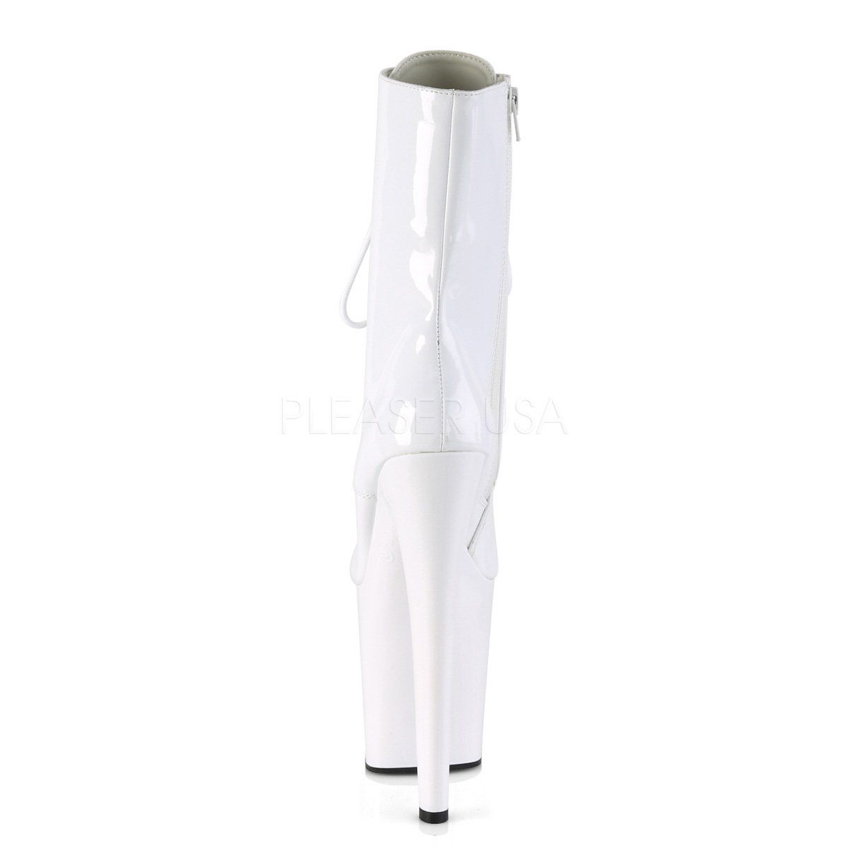 XTREME-1020 White Patent/White Ankle Boot Pleaser