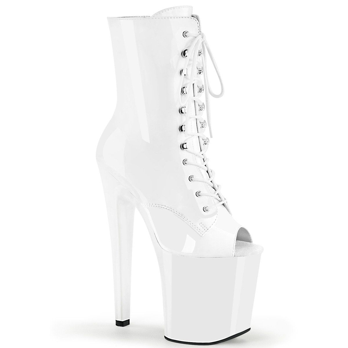 XTREME-1021 White Patent Ankle Boot Pleaser