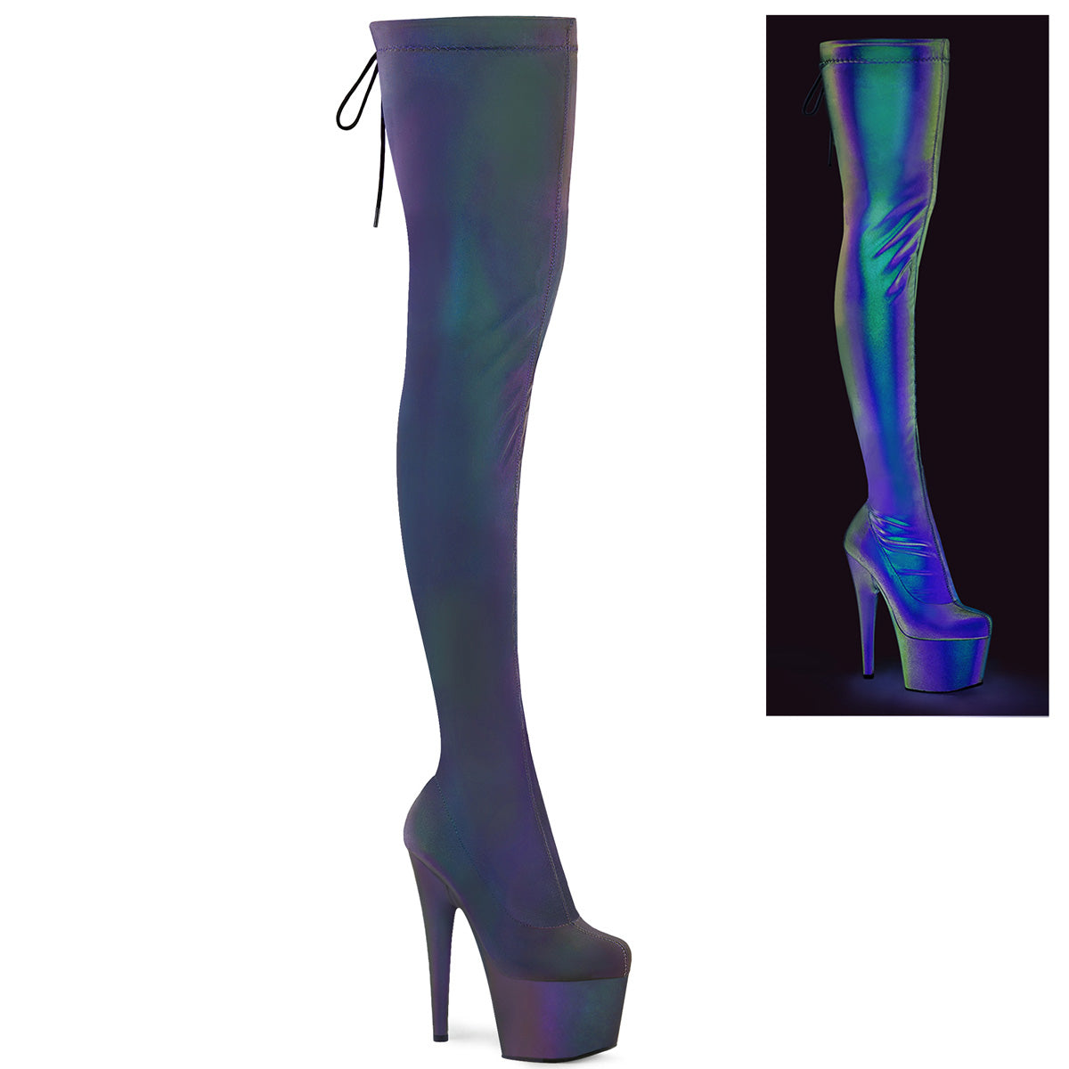 ADORE-3008REFL Stretch Green-Purple Refllective/M