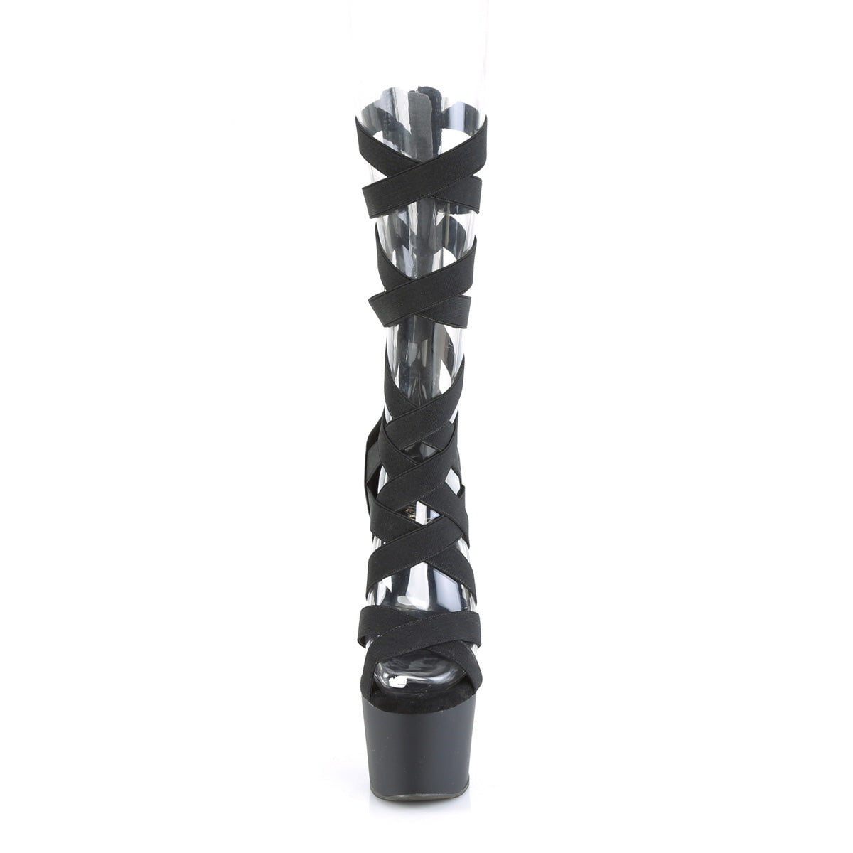 ADORE-700-48 Black Elastic Band-Faux Leather/Black Matte