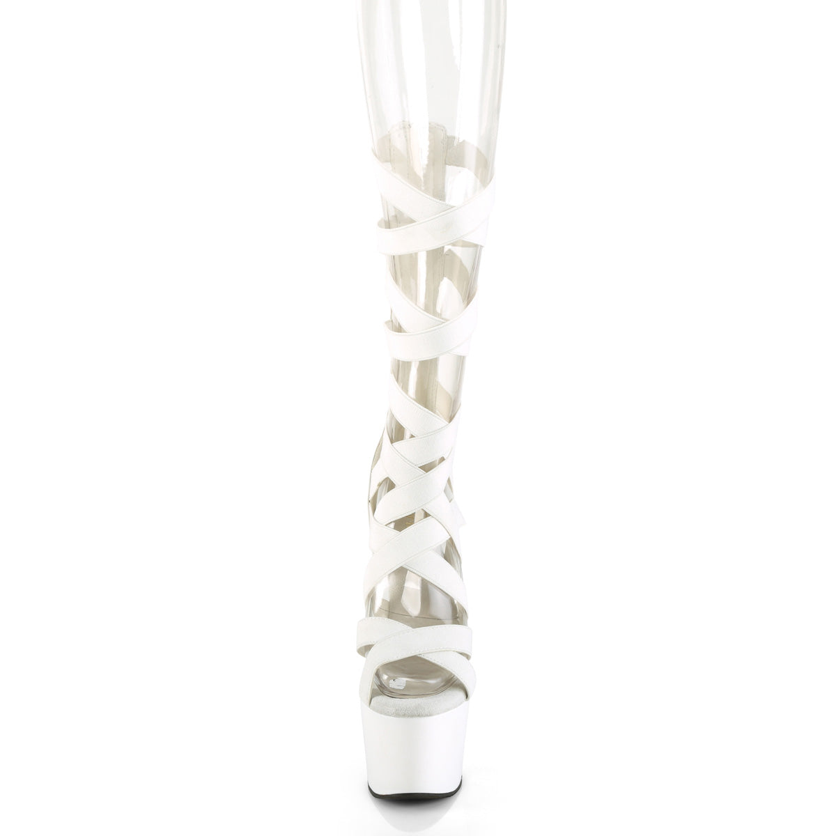 ADORE-700-48 White Elastic Band-Faux Leather/White Matte