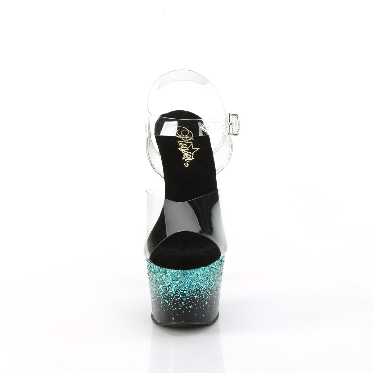 ADORE-708SS Clear /Black-Turquoise Multi Glitter