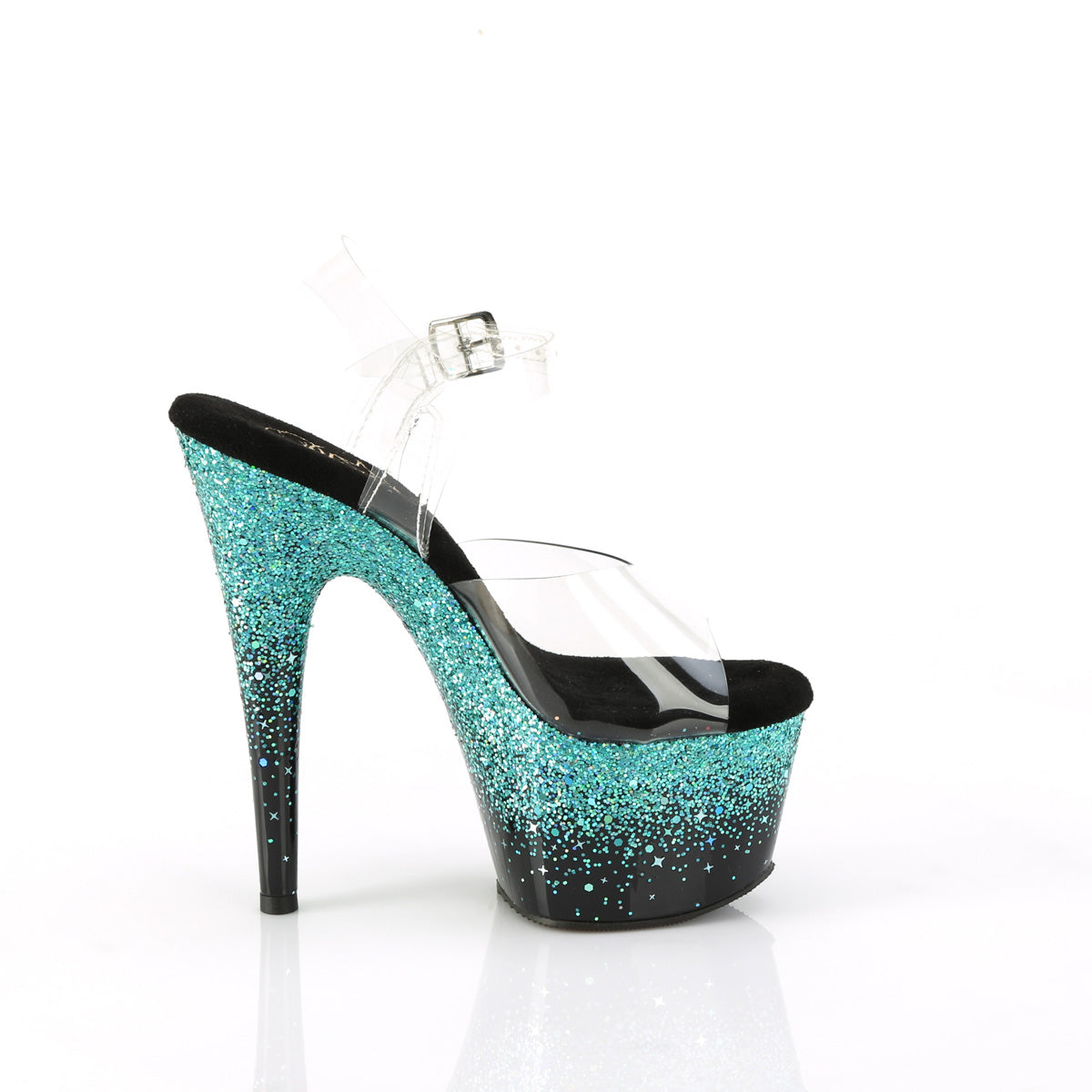 ADORE-708SS Clear /Black-Turquoise Multi Glitter