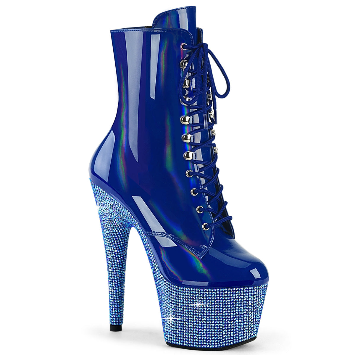 BEJEWELED-1020-7 Blue Holo Patent/Blue AB Rhinestones