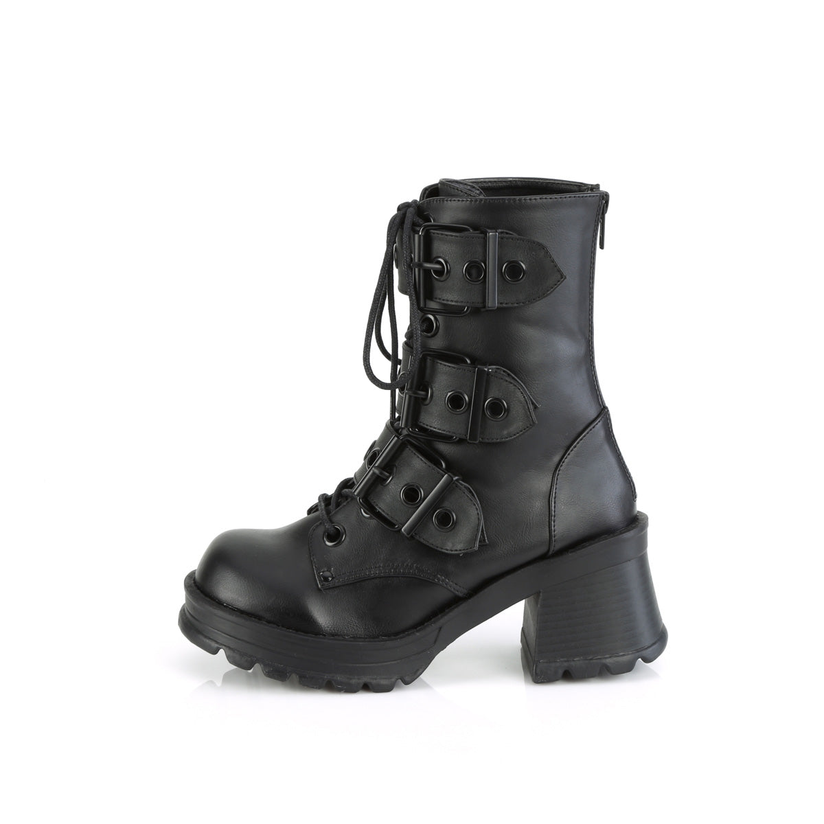 BRATTY-118 Black Vegan Leather
