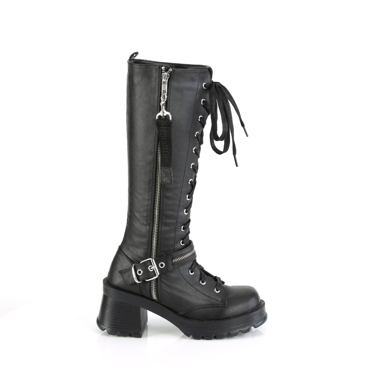 BRATTY-206 Black Vegan Leather