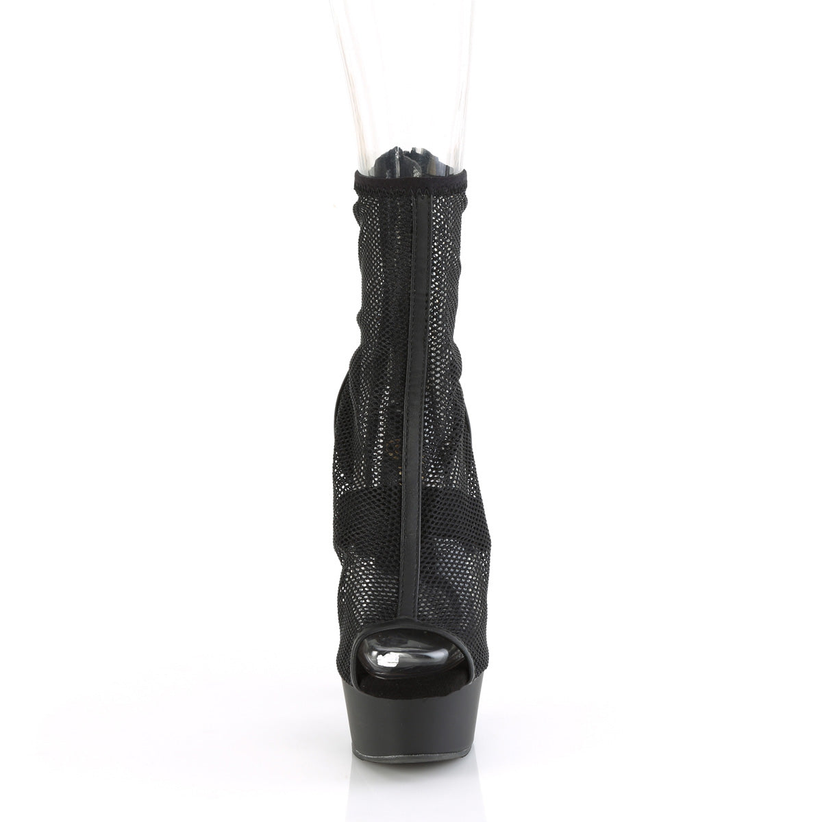 DELIGHT-1006 Black Faux Leather Mesh/Black Matte