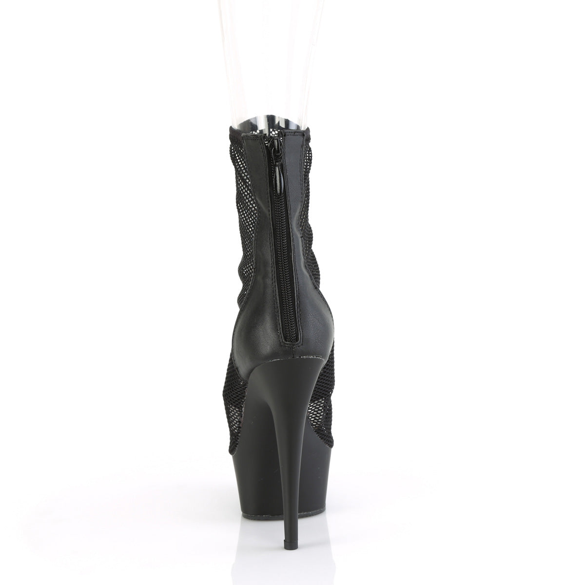 DELIGHT-1006 Black Faux Leather Mesh/Black Matte