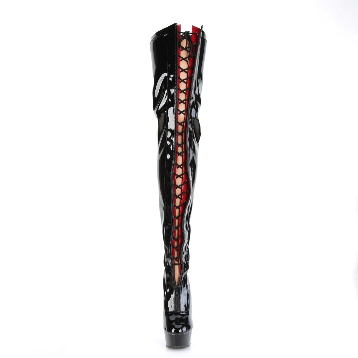 DELIGHT-3027 Black-Red Stretch Patent/Black