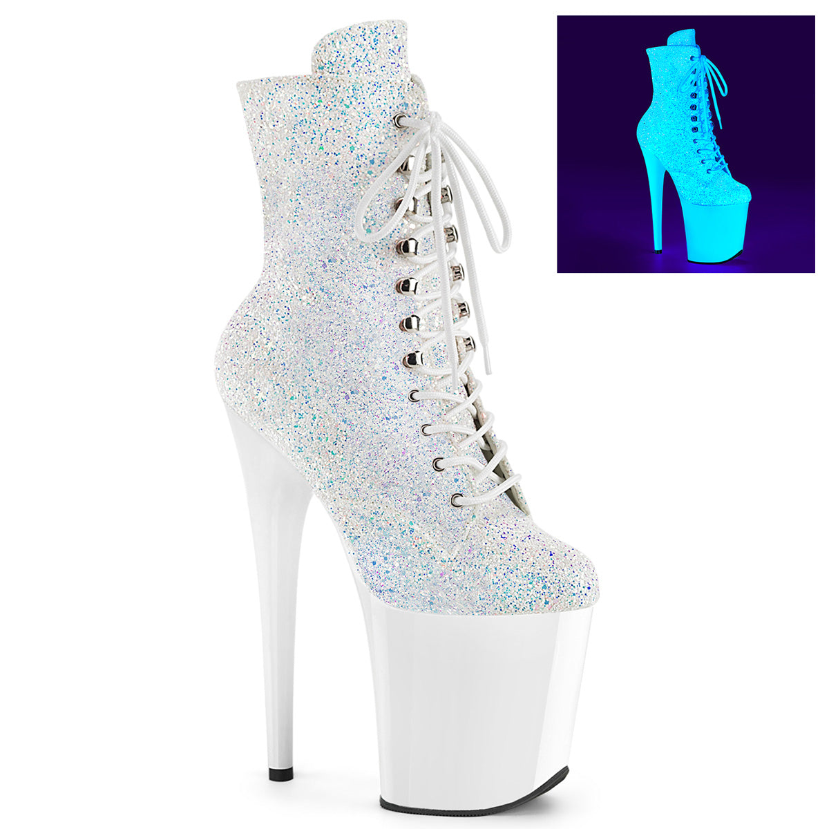 FLAMINGO-1020LP Neon White Multi Glitter/Neon White