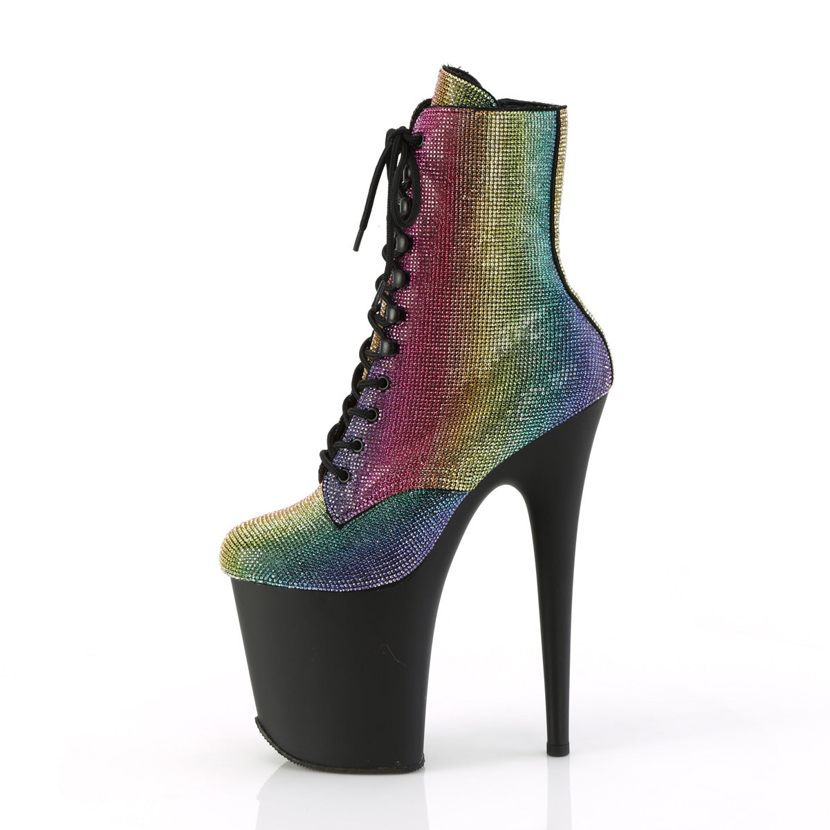 FLAMINGO-1020RS Rainbow Rhinestones/Black Matte