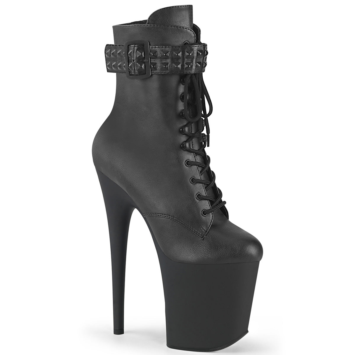 FLAMINGO-1020STR Black Faux Leather/Black Matte