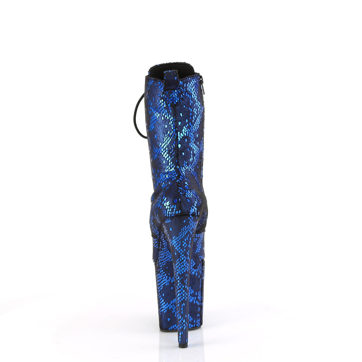 FLAMINGO-1040SPF Blue Metallic Snake Print Fabric