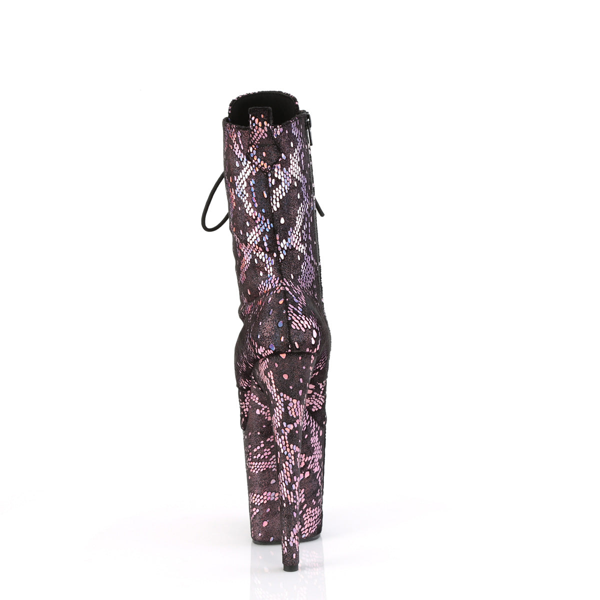 FLAMINGO-1040SPF Baby Pink Metallic Holographic Snake Print Fabric