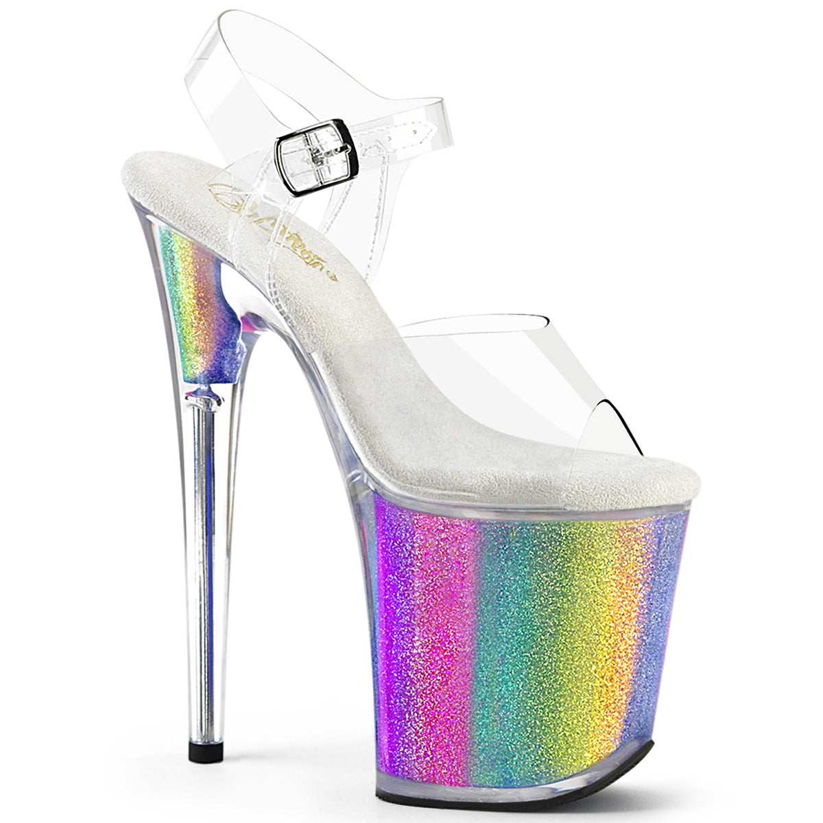 FLAMINGO-808RG-01 Clear /Rainbow Glitter
