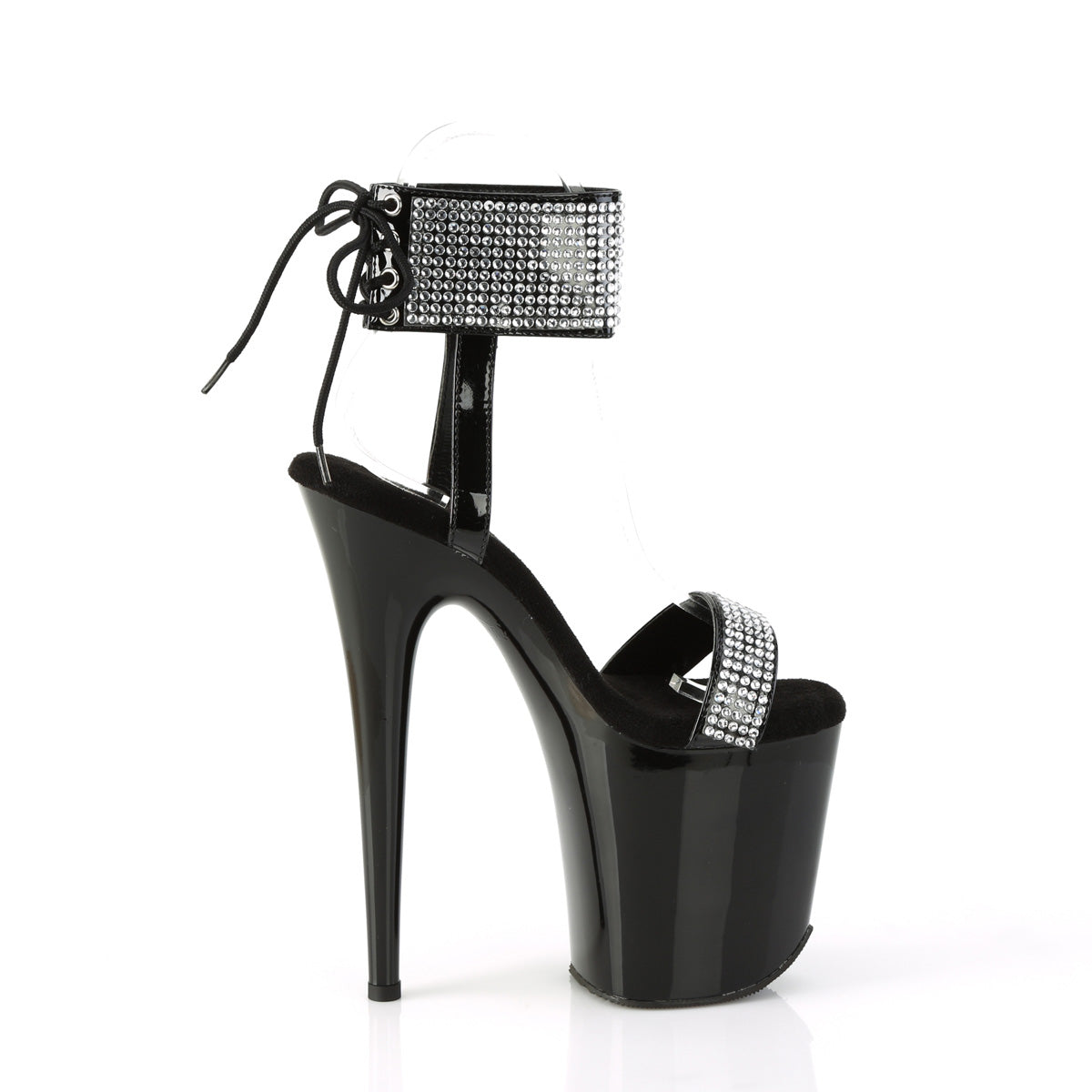 FLAMINGO-870 Black Patent-Rhinestones/Black