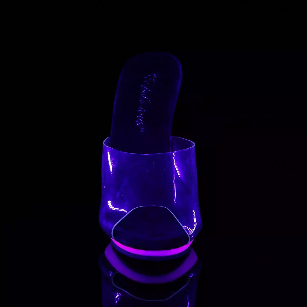 POISE-501UV Clear/Neon Purple UV Reactive Sandal