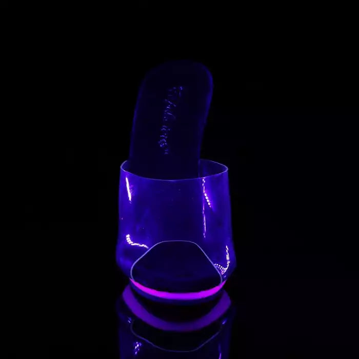 POISE-501UV Clear/Neon Purple UV Reactive Sandal