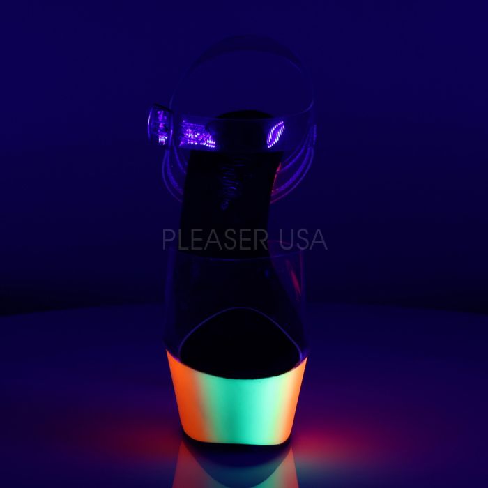 RAINBOW-208UV Clear/Neon Multi Platform Sandal