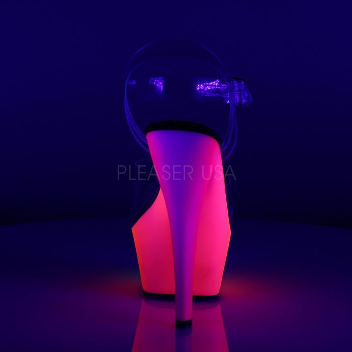 RAINBOW-208UV Clear/Neon Multi Platform Sandal