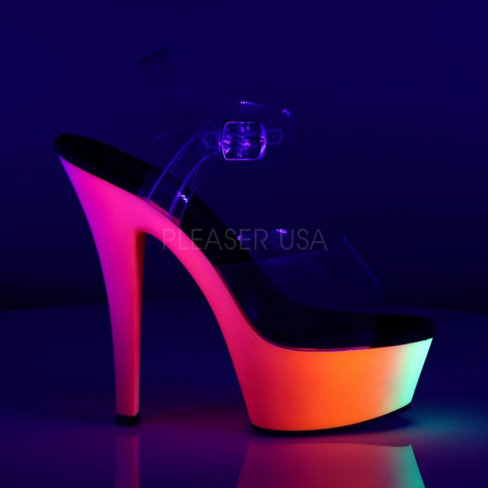 RAINBOW-208UV Clear/Neon Multi Platform Sandal