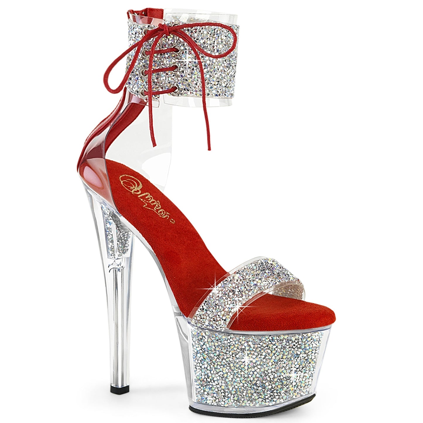SKY-327RSI Silver Multi Rhinestones Red/Silver Rhinestones