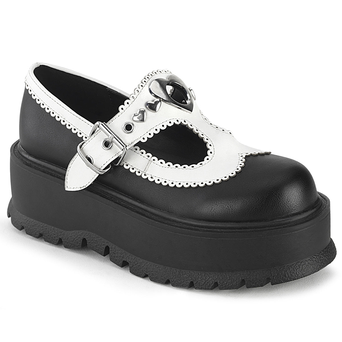 SLACKER-23 Black White Vegan Leather