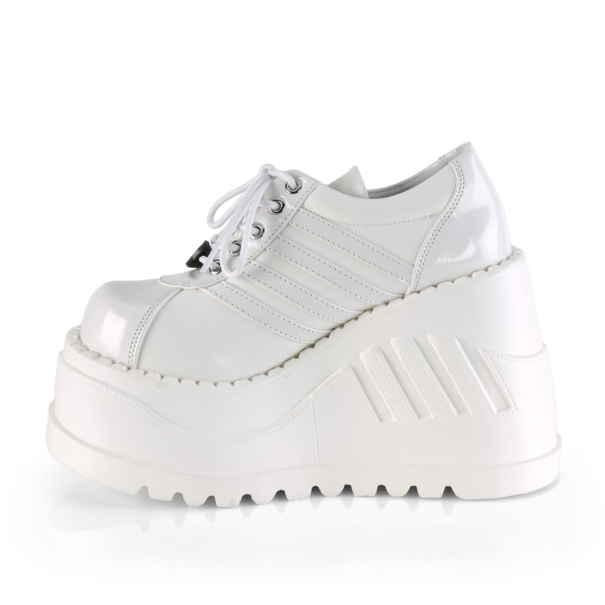 STOMP-08 White Patent Vegan Leather