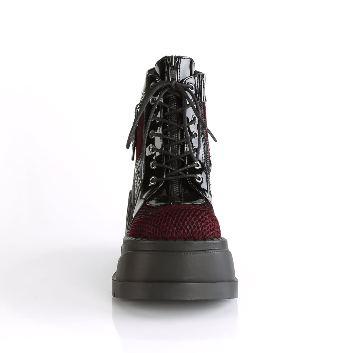 STOMP-18 Black Patent Burgundy Velvet