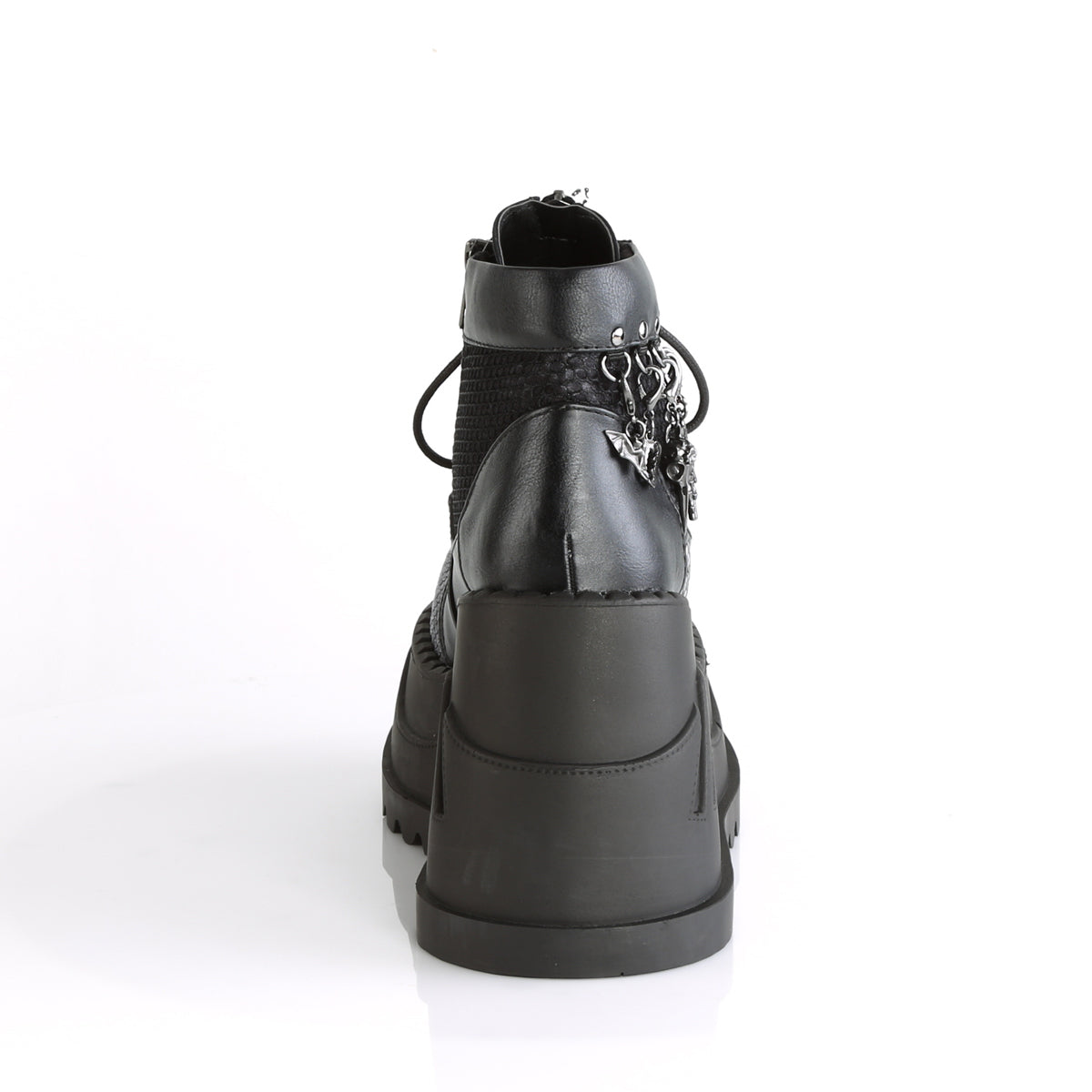 STOMP-18 Black Vegan Leather Grey Velvet