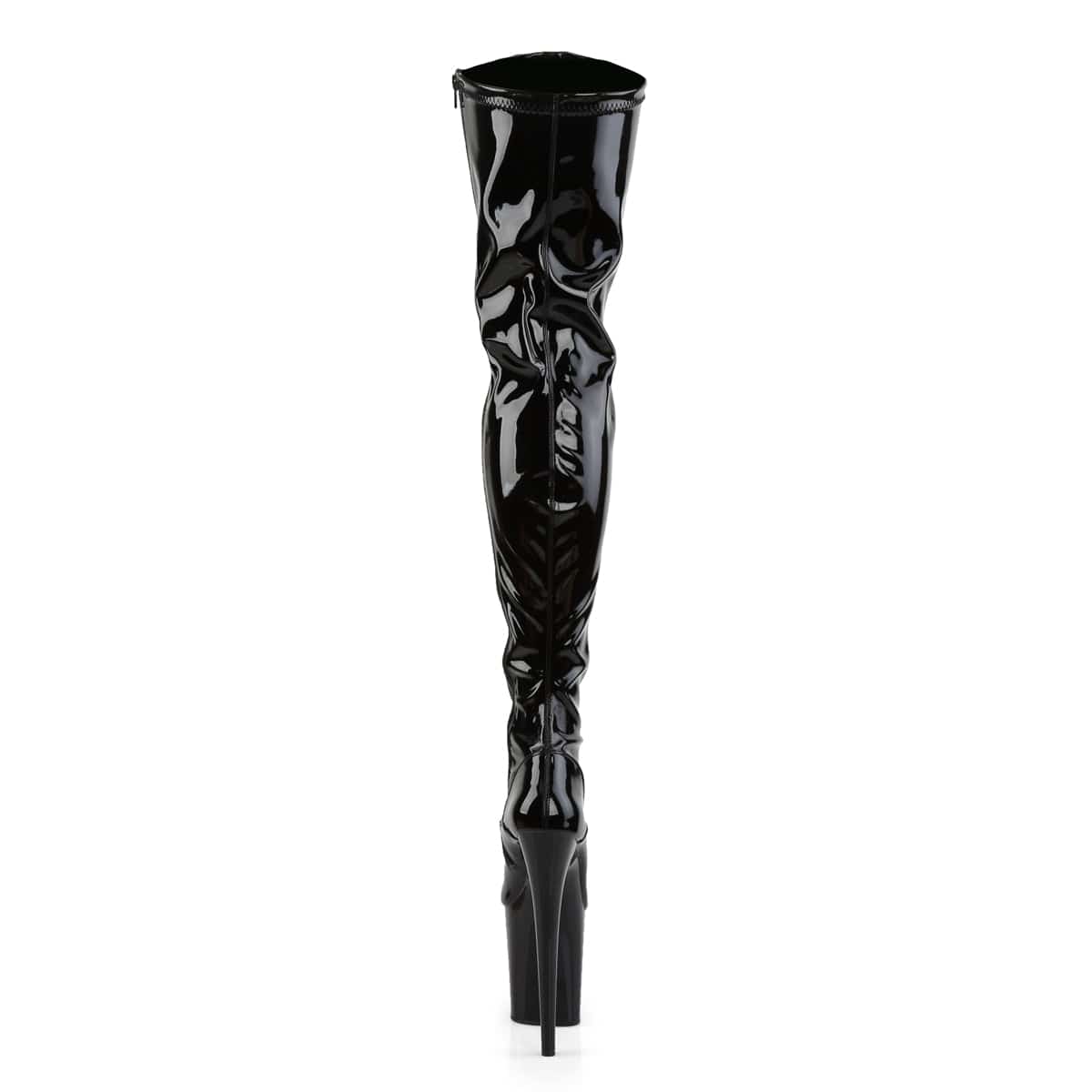 FLAMINGO-3000 Black Stretch Patent/Black Thigh Boot Pleaser US Size (Women's): 5