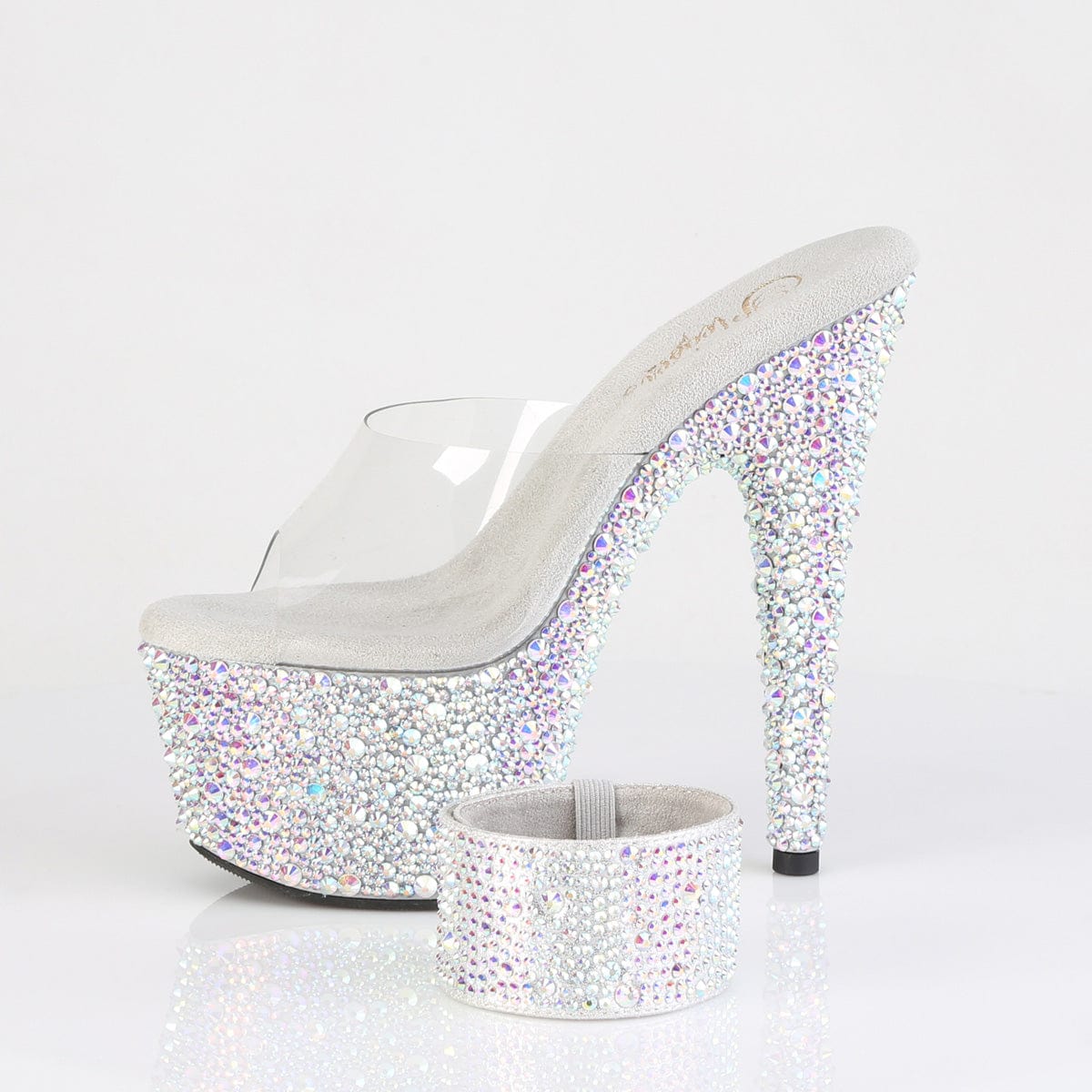 BEJEWELED-712MS Clear/Silver AB RS Platform Heels Pleaser US Size (Women's): 5