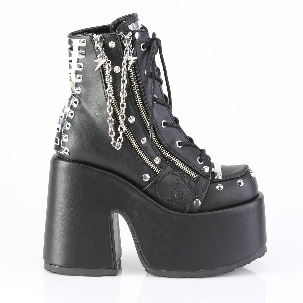 CAMEL-208 Black Vegan Leather Ankle Boots Demonia US Size (Women's): 6