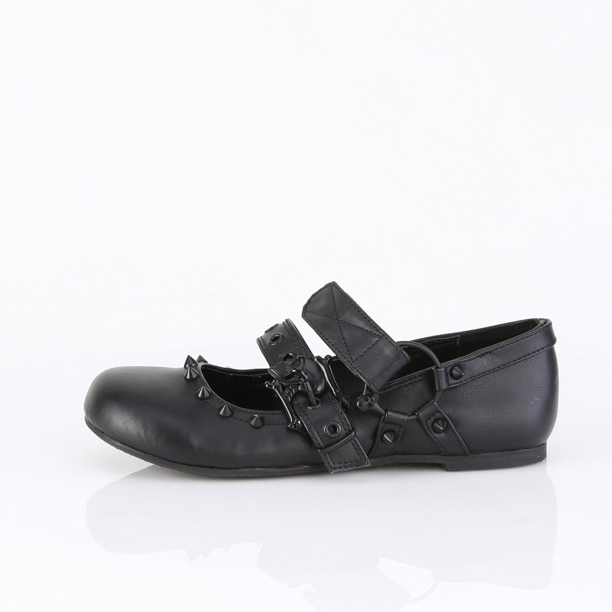 DAISY-08 Black Vegan Leather Flats Demonia US Size (Women's): 6