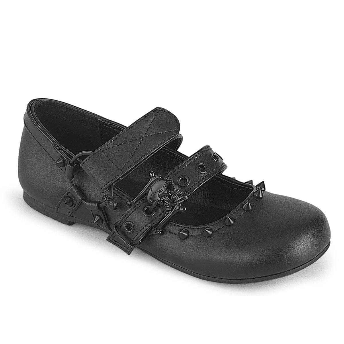 DAISY-08 Black Vegan Leather Flats Demonia US Size (Women's): 6