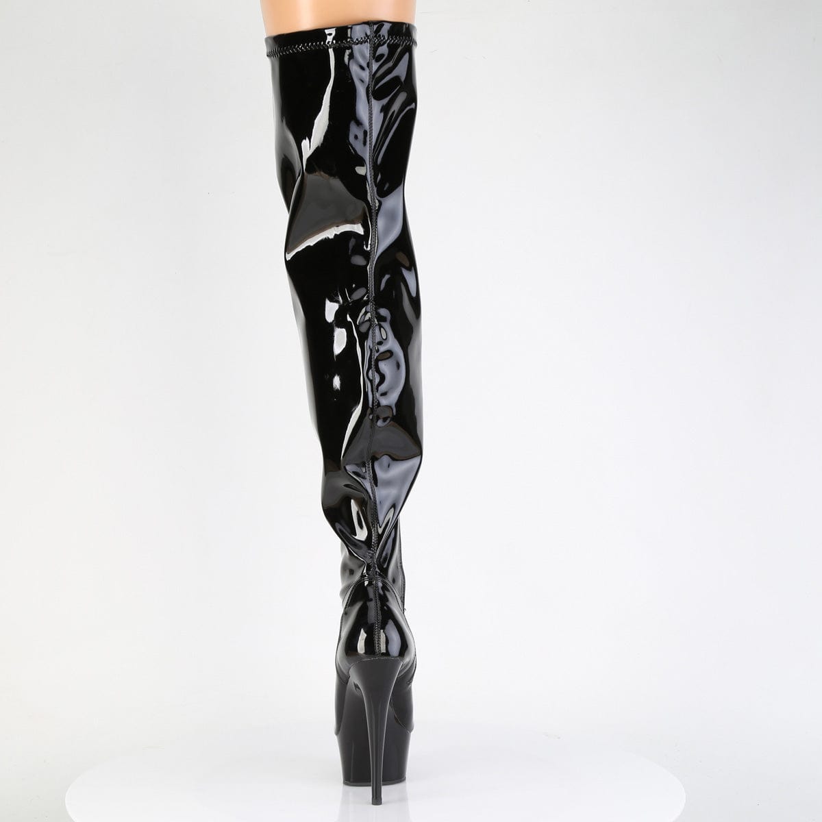 DELIGHT-3000WCF Black Stretch Patent/Black Pleaser US Size (Women's): 7